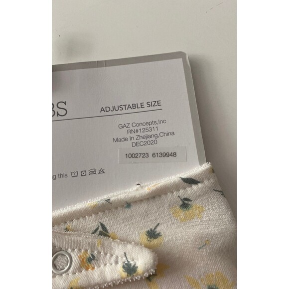 Modern Baby 3 Pack Baby Bandana Bibs Reversible 2-Ply Floral Yellow Set - Picture 5 of 7